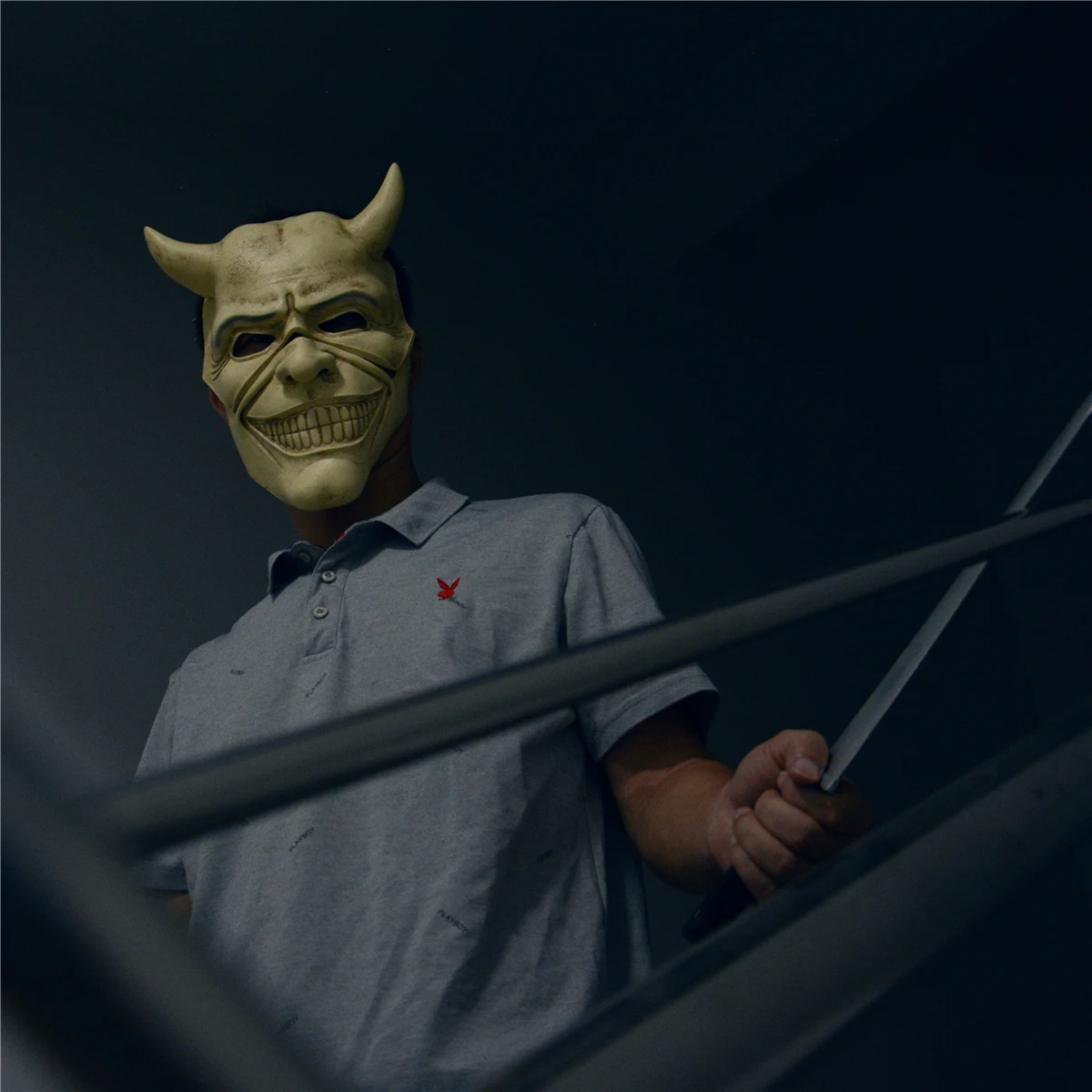 2022 Thriller Movie The Black Phone Cosplay Latex Mask Halloween Party Horror Grabber Mask Black Phone Mask