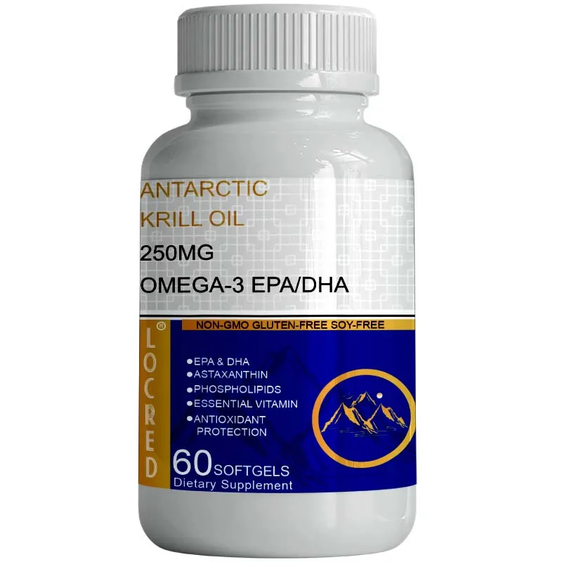 OEM Антарктическое масло криля мягкие гелевые капсулы с EPA DHA Omega 3 антиоксидантная концентрация для здоровья суставов мозга