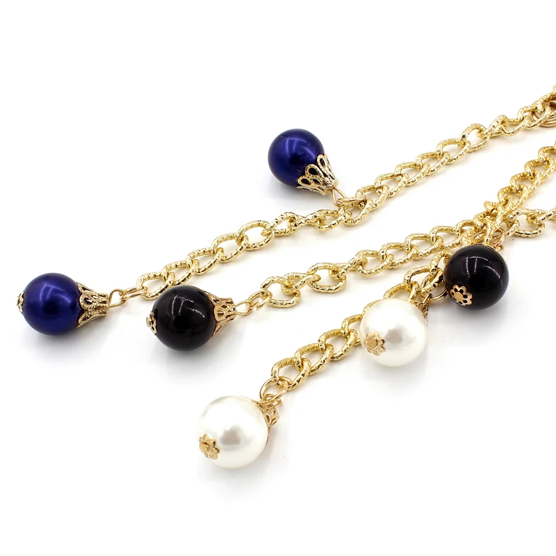 Hot sale Plus size suede metal chain Woman  Dress Decorate pearl Simple Waist Belts