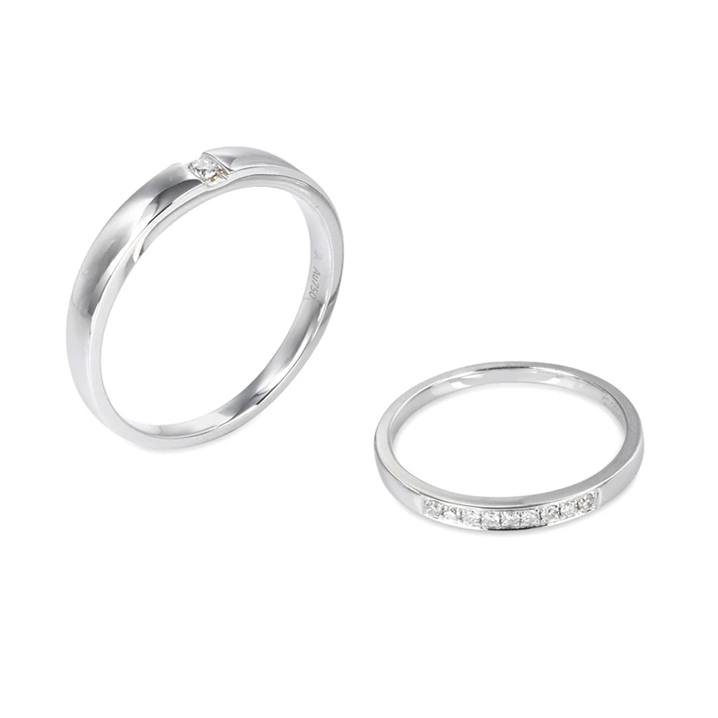 
Optional low price high quality 18k white gold diamond couple rings 