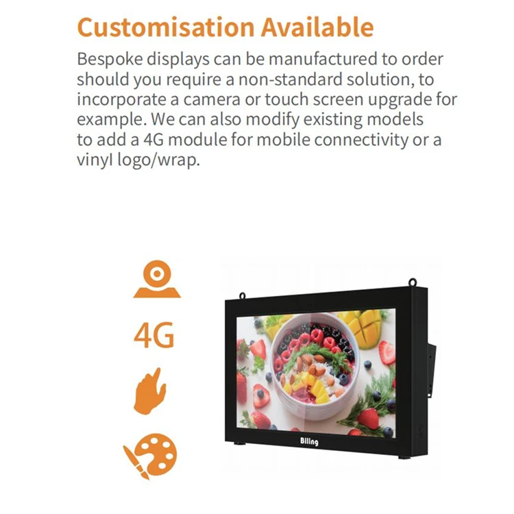 43 49 55 65 inch wall mount Interactive digital touch advertising signage lcd screen high brightness 32 inch outdoor lcd display