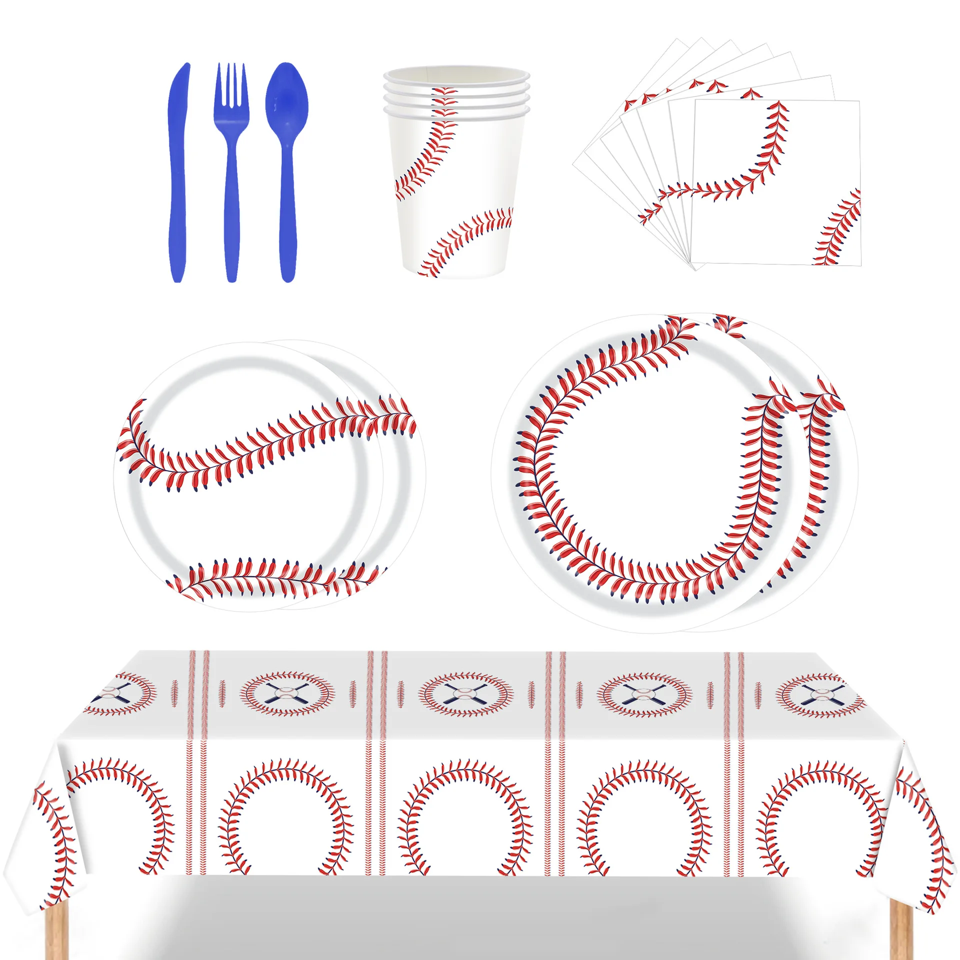 Baseball Sports Theme Party Birthday Supplies Table Decoration Disposable party dinner plate cup Tableware Set