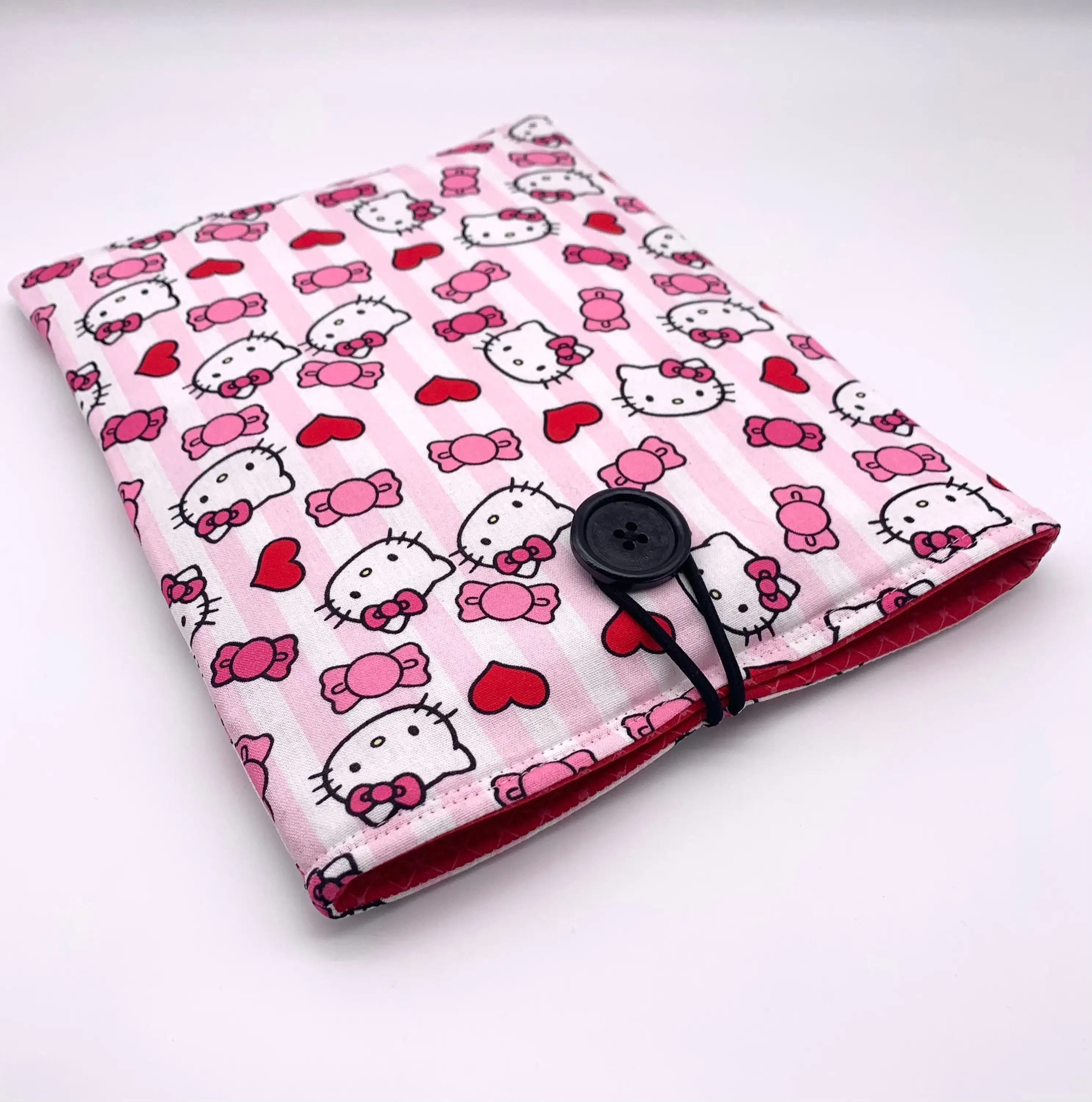 boutique custom book pocket button book cover exquisite print pink cute paperback book sleeve