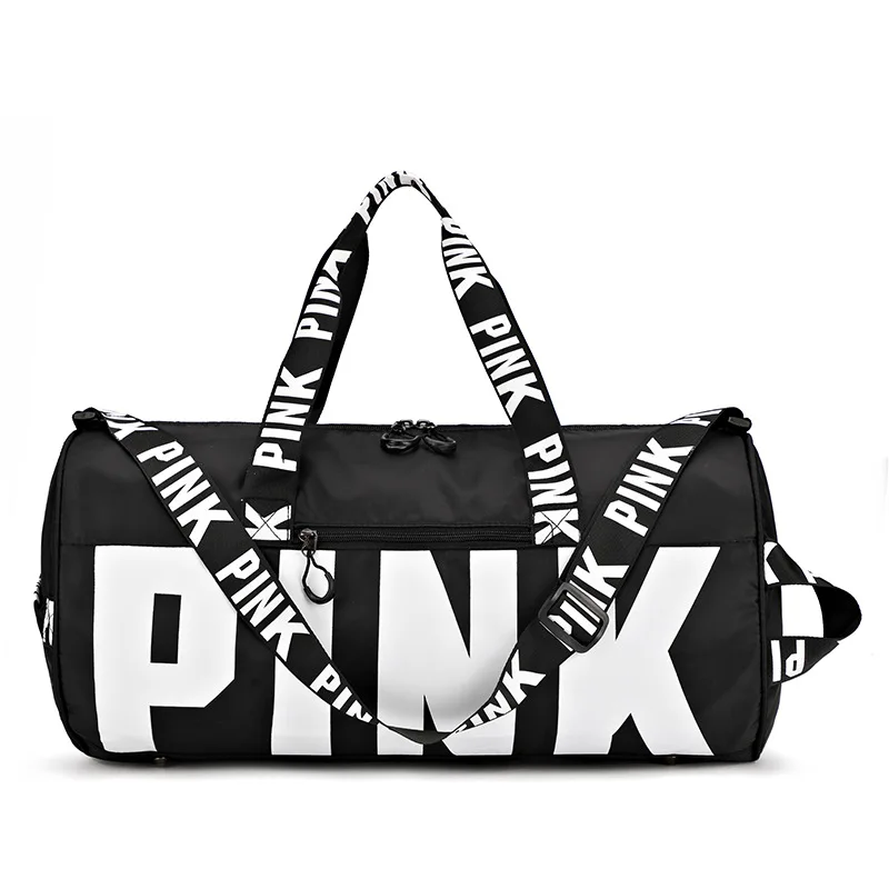 Fashion high quality pink waterproof duffle travel bag sports large capacity travel luggage duffle bag with logo