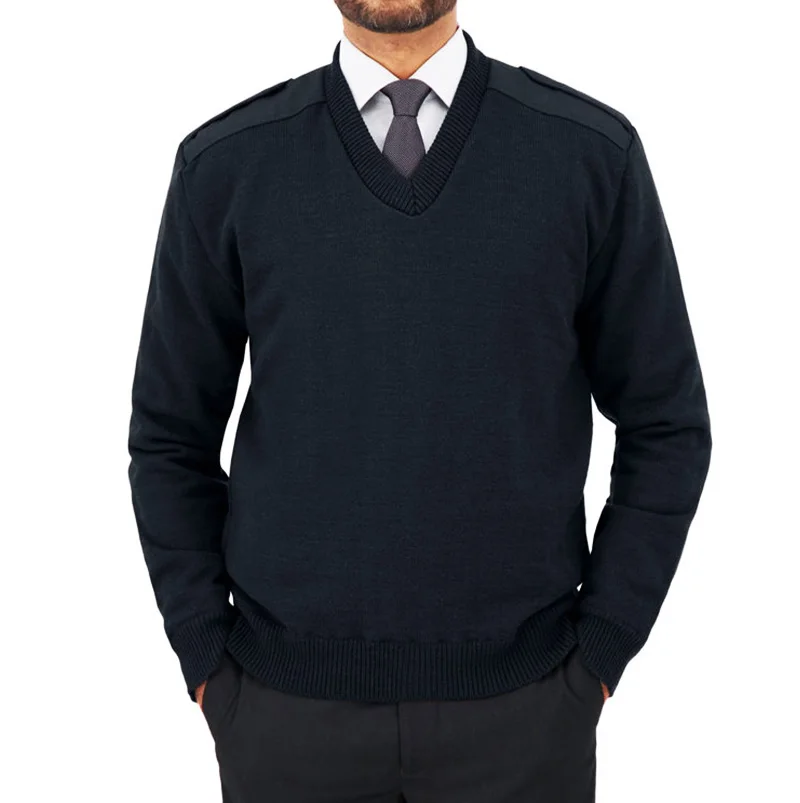 2024 Hot Selling Company Bank Office Employee Pullover Uniform Sweater OEM/ODM Knitted Corporate Airline Uniform Sweater