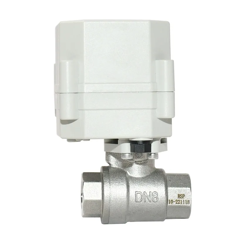 2-Way 1/4' 3/8' 1/2' SS304 Electric Proportional Modulating Ball Valve 9-24VDC 4-20mA 0-5V 0-10V Analog Signal