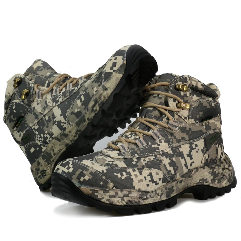 
Army Camo Hunting Boots with 100% waterproof Membrane Outdoor hiking boots Forest 