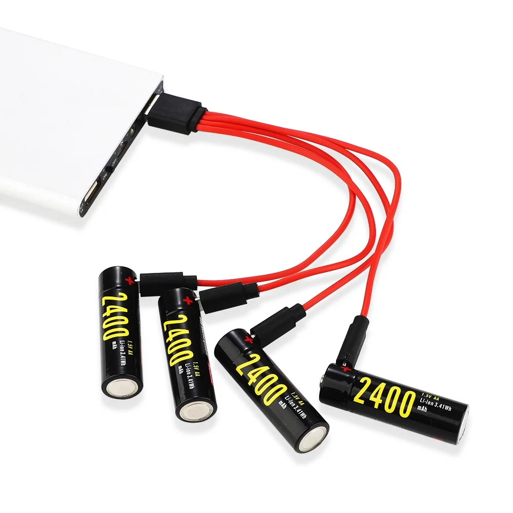  Литий-ионные аккумуляторы AA 14500 с USB: 1 5 в 2400