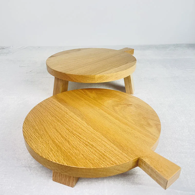 Custom Oak Wood Pedestal Stand Display Riser Cupcake Dessert Holder Countertop Dessert Serving Stand Tray
