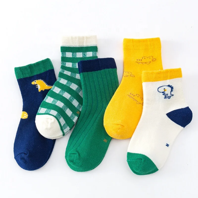 New Style Custom Logo Cotton Boys Girls Socks Kids Spring Autumn Socks Cartoon Tube Toddler Kids Socks With Grip