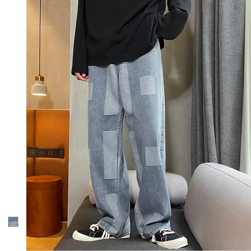 
Vintage American loose High Street blue washing hip hop jeans CASUAL Designer mens jeans denim 