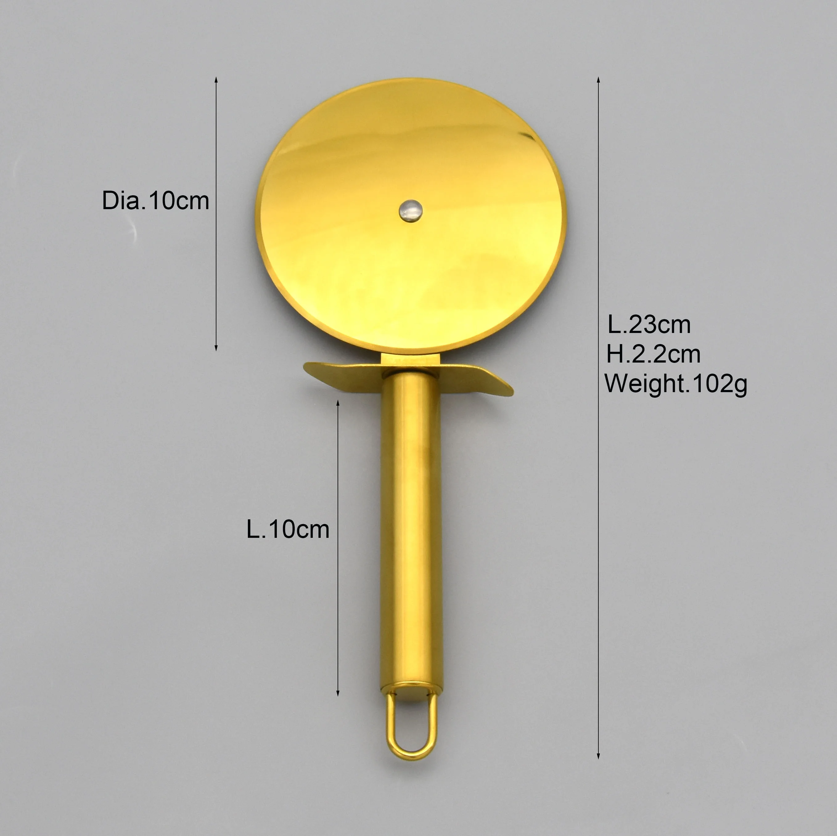Gold Plated Copper GD Stainless Steel Custom Cake Server Shovel Set Roller Wheel Pizza Cutter