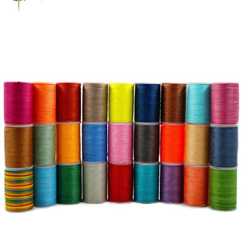 0.65mm Polyester Round Wax Hand-sewn Leather Waxed High Strength Polyester Sewing Thread Brands