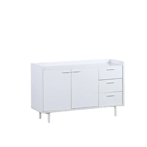 White simple design home kitchen dining room living room entryway storage shoes cabinet wooden side cabinet modern