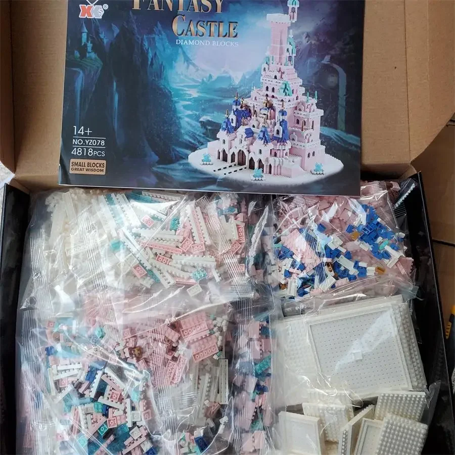 YZ Mini Beautiful Fairy Tale Castle Architecture Building Blocks Pink Fantasy House Toy DIY Bricks Kid Christmas Present Gift