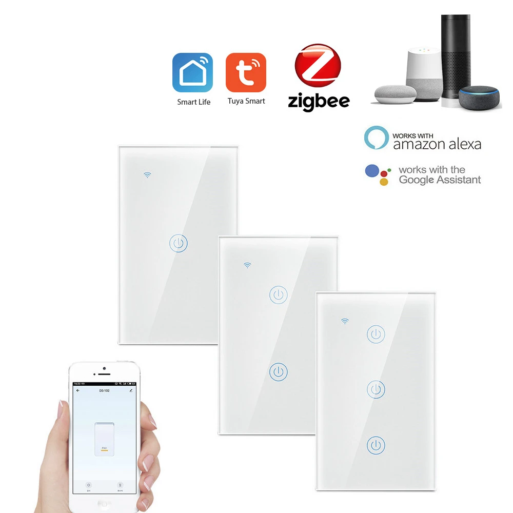 G-Tech Plus Wireless Tuya App Zigbee Smart Wall Switch Voice Control Light Switches Work Alexa Echo Google Home
