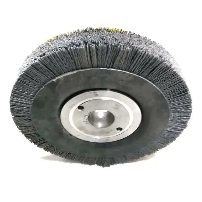 Wide Face Abrasive Nylon  Bristle Silicon Carbide Brush Wheel For Deburring Auto Spare
