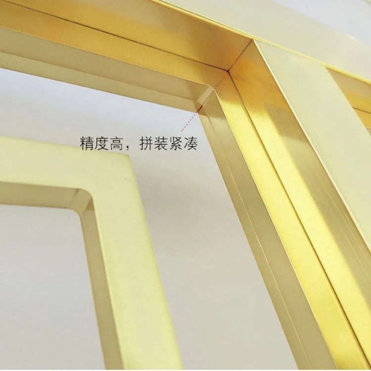 Luxury chinese style hotel decorative gold metal room divider screen home living room partition