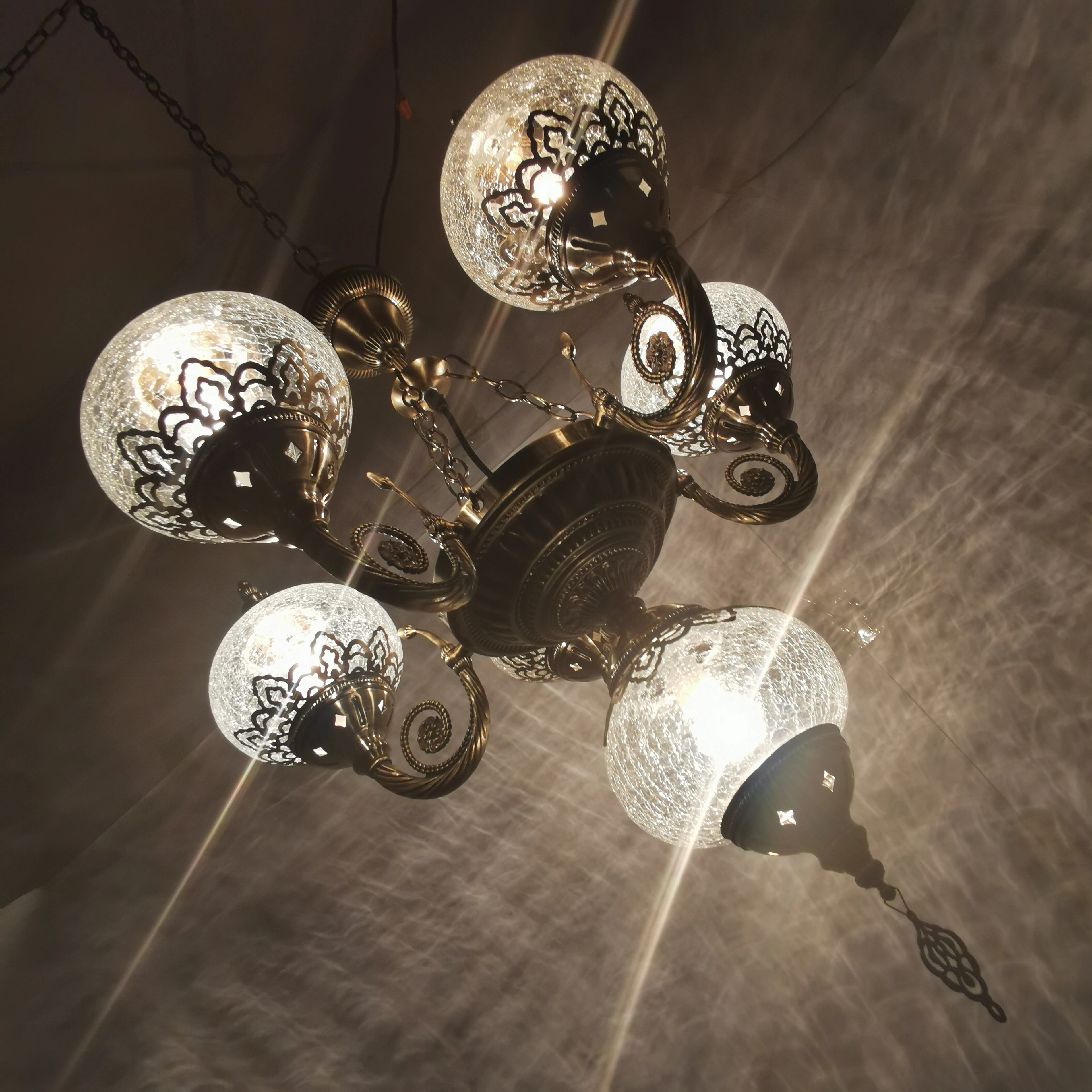 Tokin-lighting 2019 New Crystal Lamp Personality Creative Chandelier Hallway Bar Hotel Outdoor and Indoor Cracks 6 Chandeliers