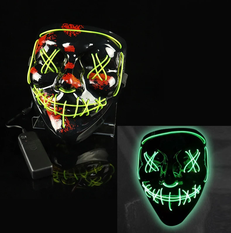 BOKUN Dropship Neon Christmas El Wire Light Up Mask For Party