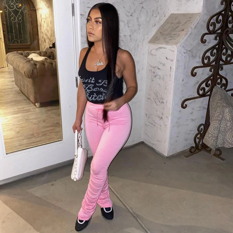 2022 Summer Girl Vintage Short Clothing Streetwear Ladies Black Rhinestone Sexy Crop Top  Women  Y2K Tank Top