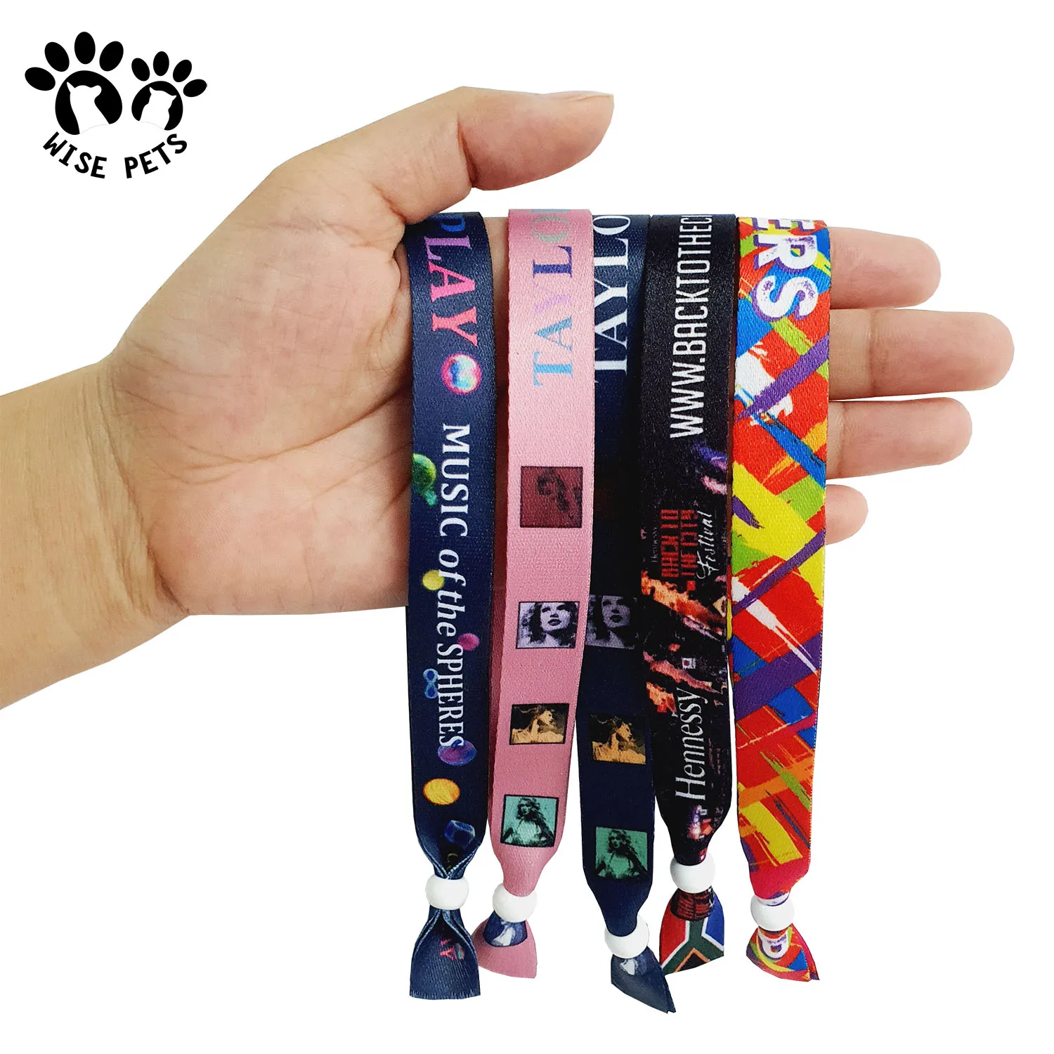 Custom Printed Bracelet Polyester Ribbon Bracelets Religious Christian Rainbow Satin Wristbands for Women Men Kids