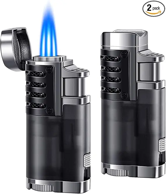 Adjustable Windproof Butane Torch Lighter for Camping and Candles - Butane Not Included