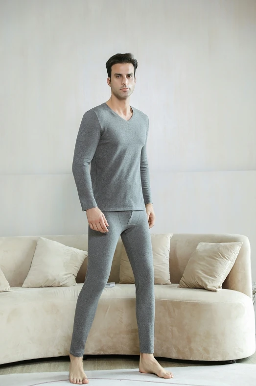 Мужские 2 шт. мужские термальные зимние куртки шерстяное нижнее белье для мальчиков; Сохраняющая тепло