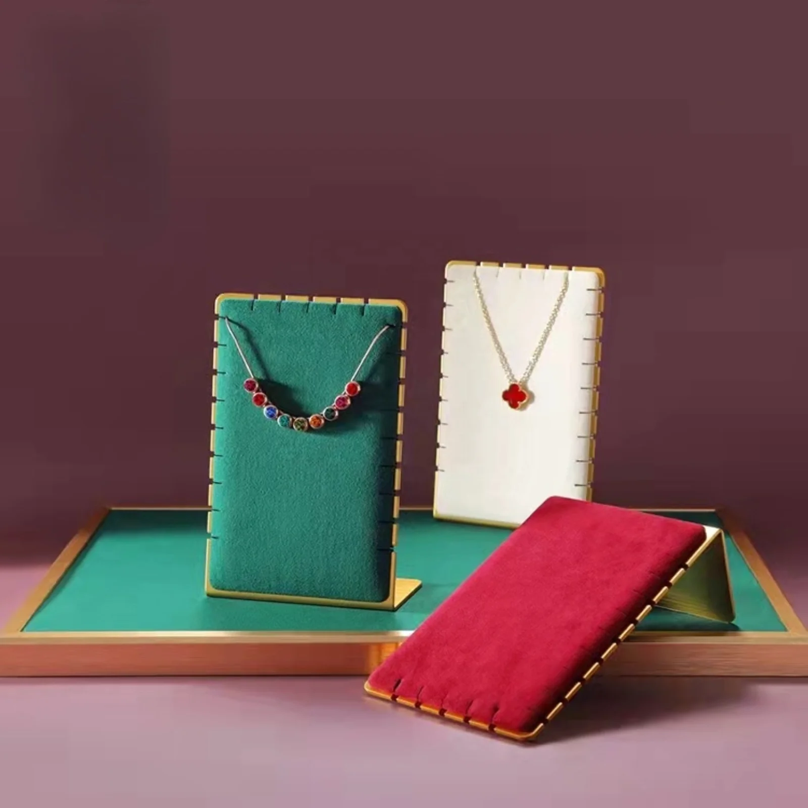 Wholesale Microfiber Trinket Tray Velvet Bracelet Earring Necklace Pendant Ring Display Jewelry Tray