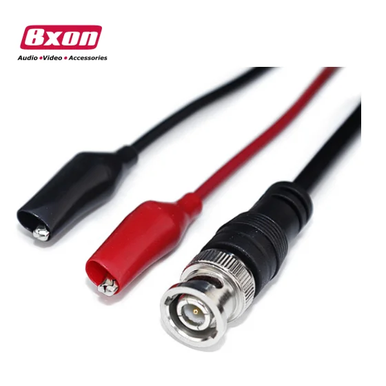 0.5M 1M 1.5M  BNC to Dual Alligator Clip Test Probe Leads Crocodile Clips Cable