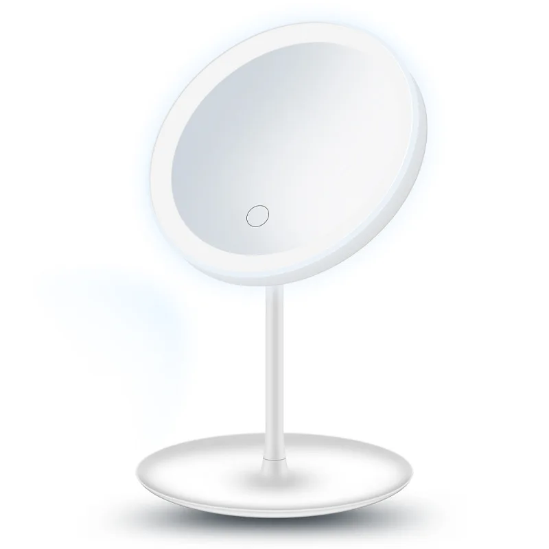New design professional makeup mirror tabletop vanity round makeup led light cosmetic mirror