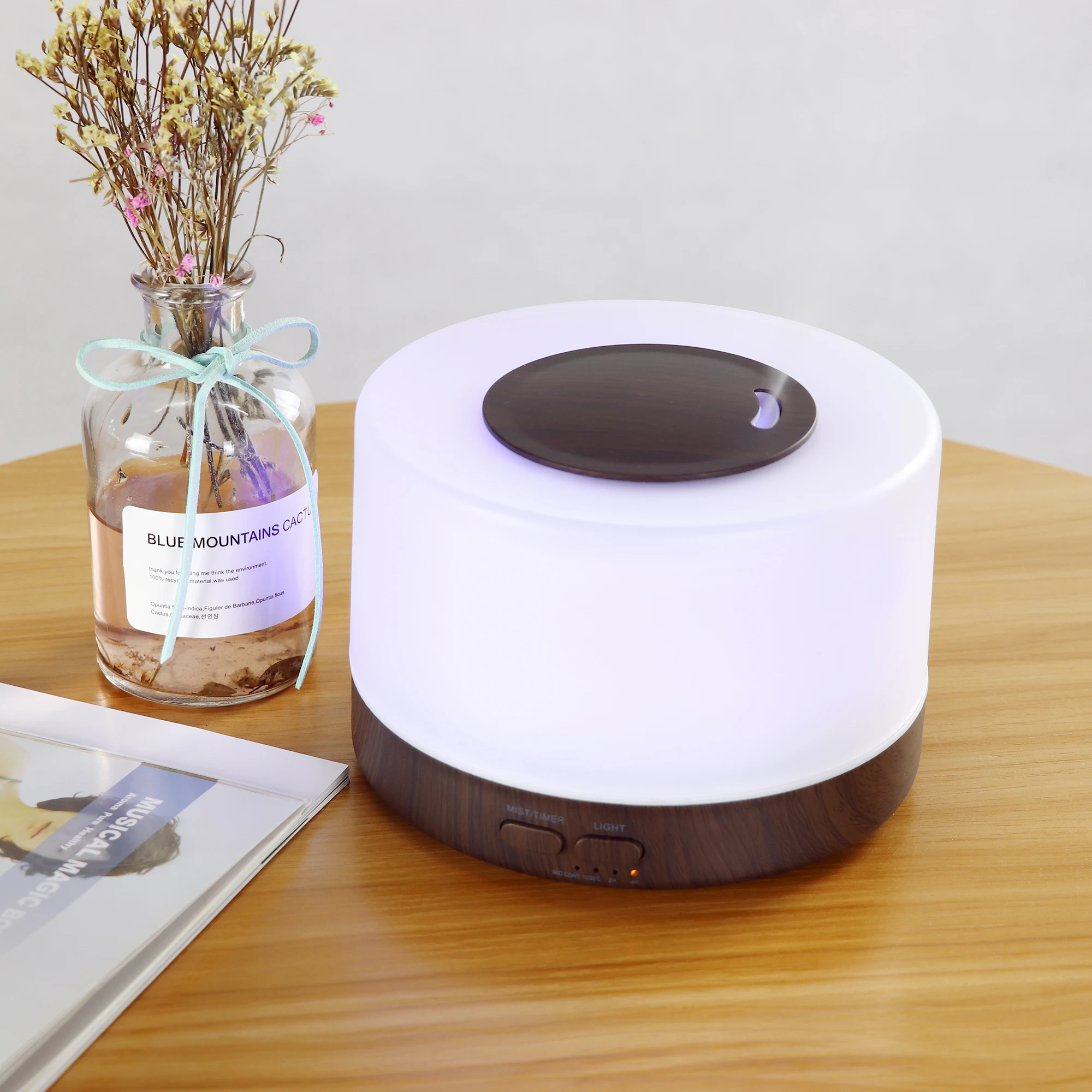 Hot Selling Wood Ultrasonic Air Humidifier 500ml Cool Mist Humidifier Diffuser Essential Oil Aroma Diffuser
