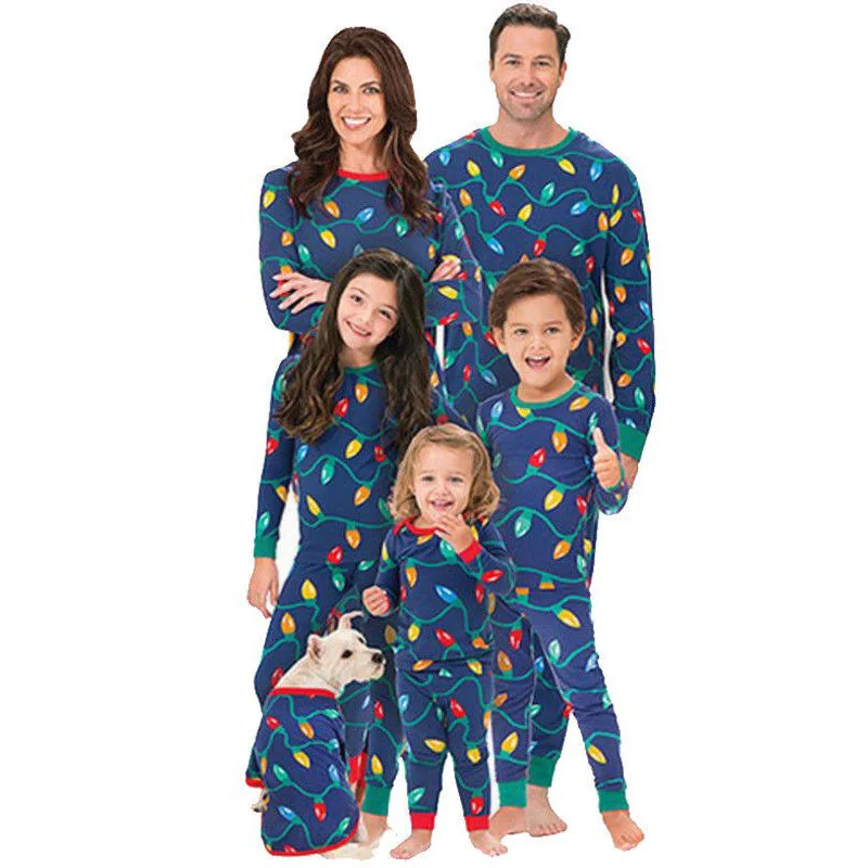 Low Moq Parent-child Printed Suit Couples And Kids Pajamas Family Christmas Pjs