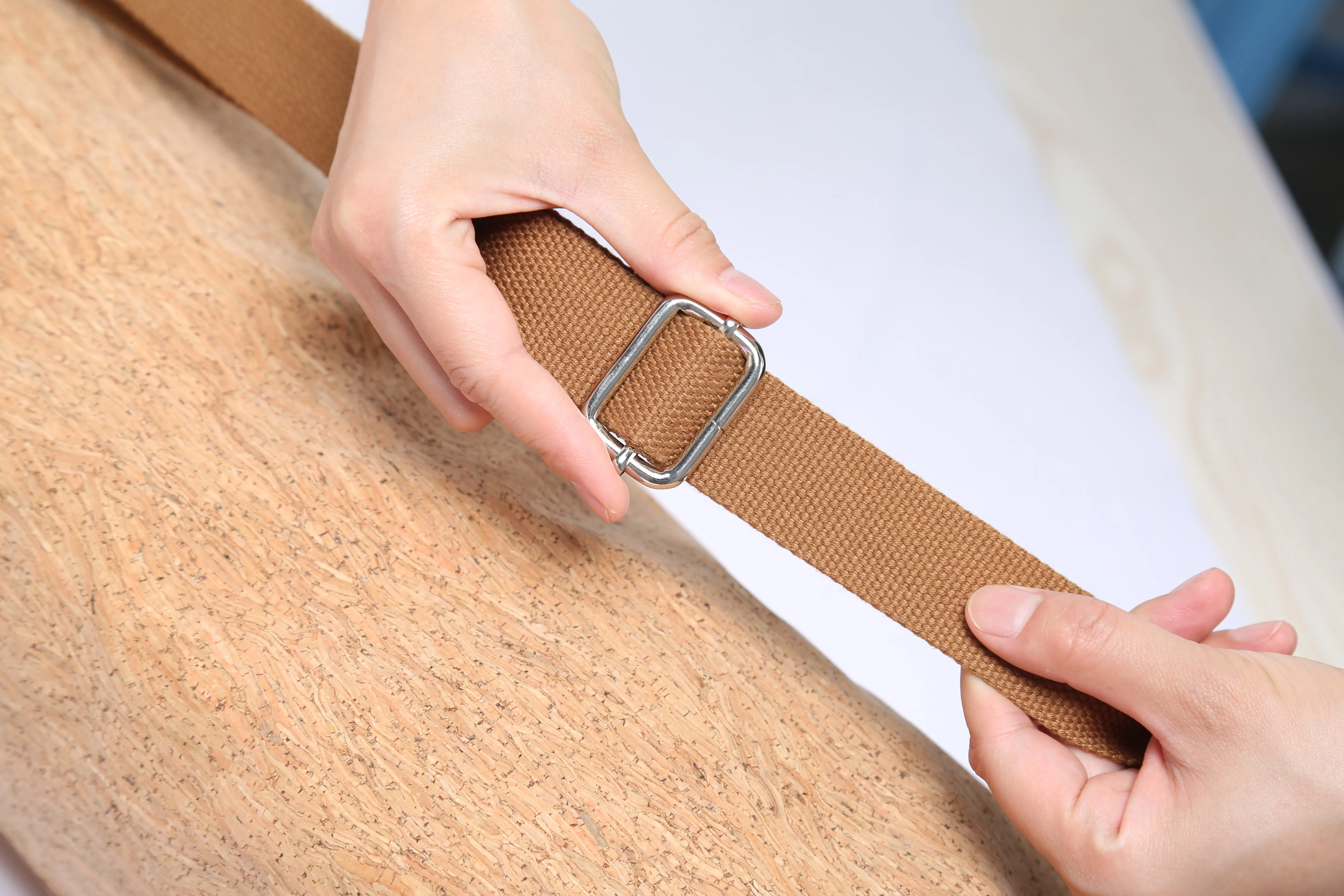 Eco-friendly Custom Order Cork Yoga Mat Bag With Zipper Closure