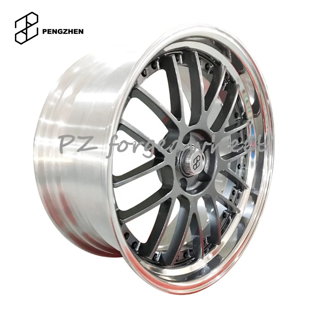 Pengzhen 5x114.3 wheels grey painted 18 19 20 21 22 23 24 inch 2 piece multi spoke forged alloy wheels for Toyota Alphard