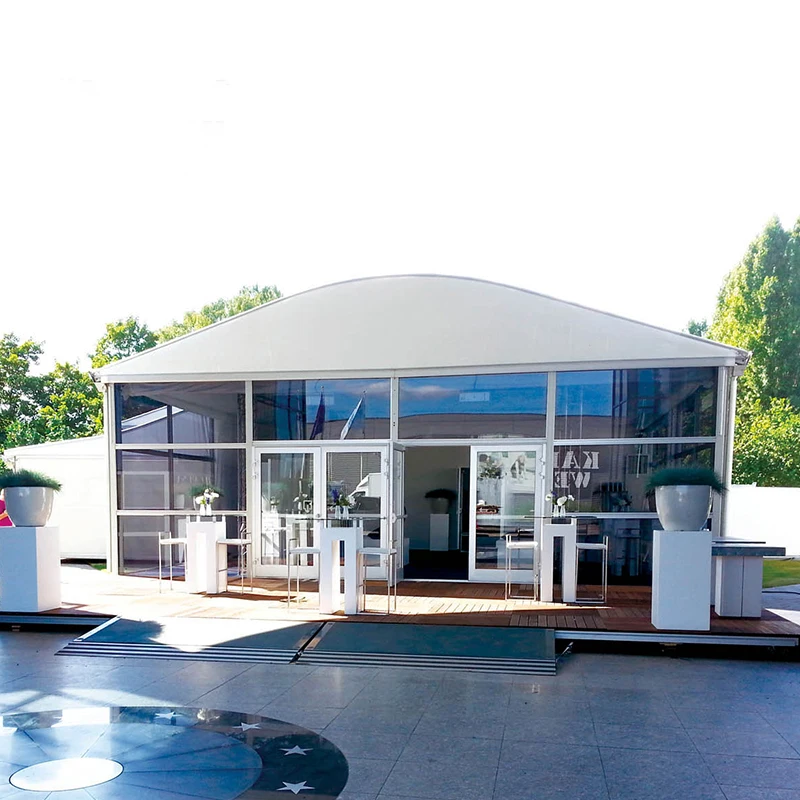 Temporary Building 25x80m Corporate Archy Marquee Tent With Glass Wall