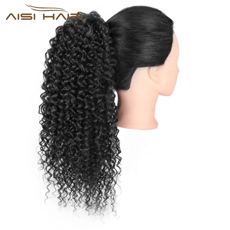  Aisi Hair высокое качество низкая цена термостойкий синтетический волоконный волос афро кудрявый шиньон для женщин