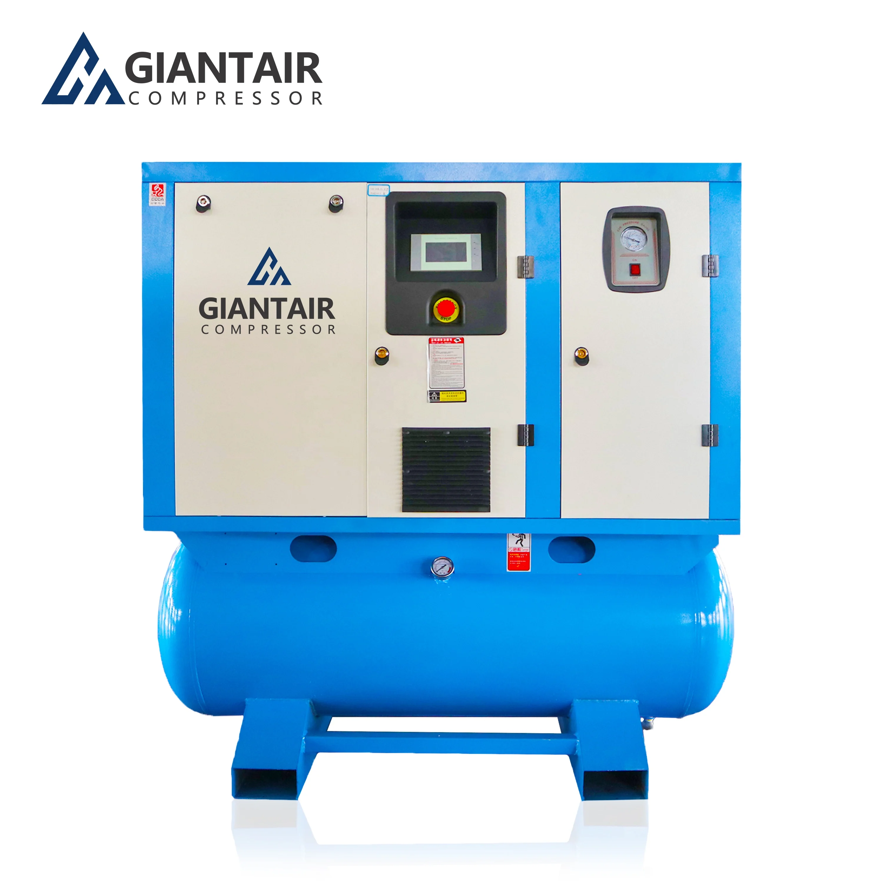 High Quality 7.5kw 10 Hp All In One Screw Air Compressor Mounted On 260 Litre Tank 35 Cfm Air Compressor