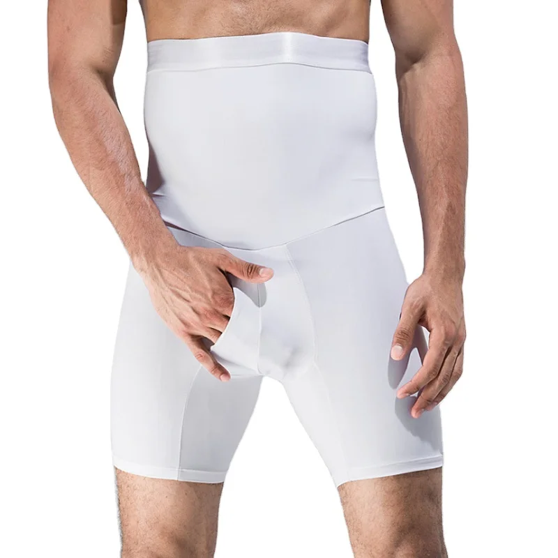 Мужские спортивные утягивающие штаны с высокой талией для коррекции живота