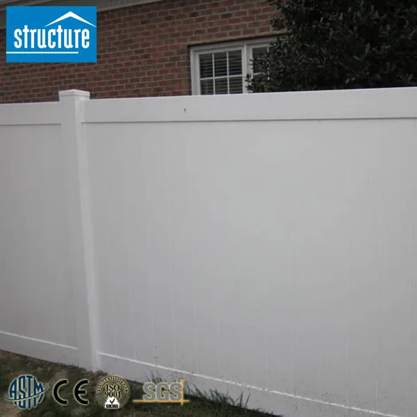 White Plastic Fence Panels for Outdoor Security Garden House Backyard Perimeter Farm Fence 3D Model Fence Post Caps Included