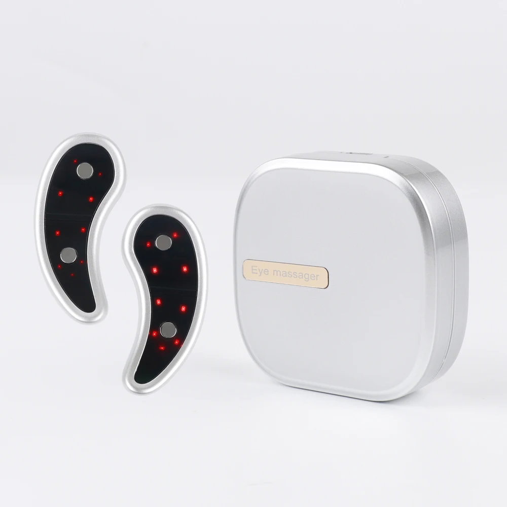 Synogal mini hand free dark circles eye bag removal LED light therapy EMS eye massage device with eye patches