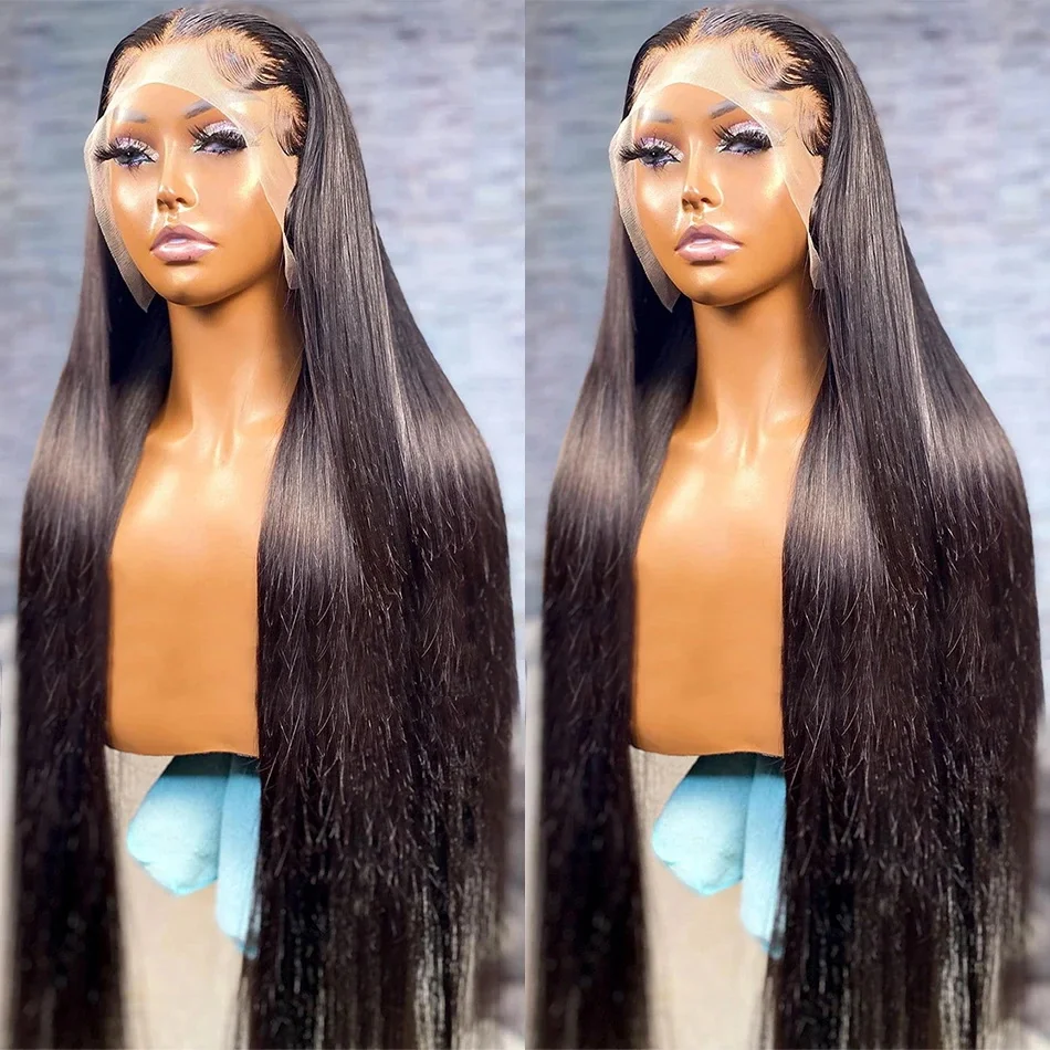 180% Super Double Drawn Rewy Brazilian Human Hair HD 13x4 Lace Front Wigs Virgin Straight Human Hair Transparent Lace Front Wigs