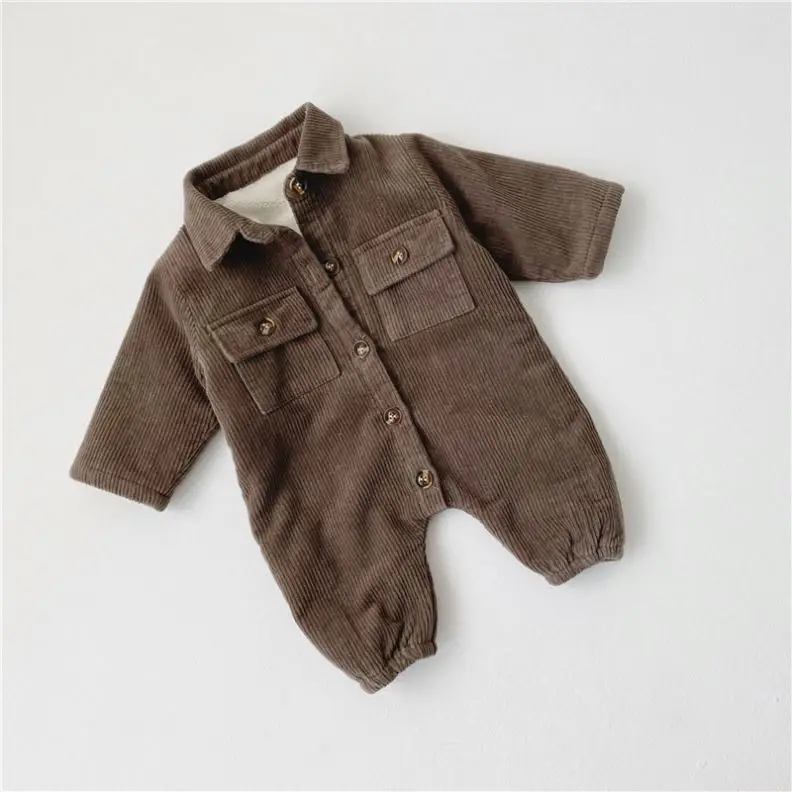 3090 Newborn Baby Clothing Jumpsuit Double-Layer Velvet Thickening One-Piece Clothes Baby Casual Romper Coat Winter
