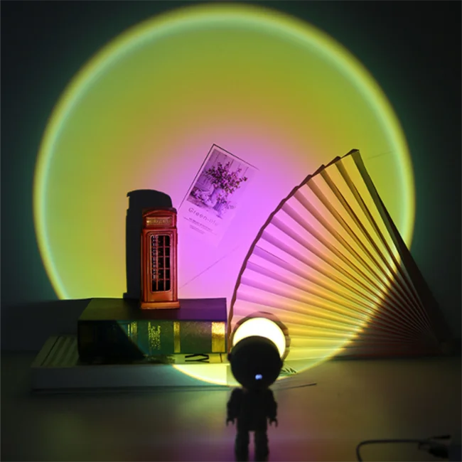 2022 Nordic net red little man sunset lamp sunset projection light Atmosphere lamp mini sun lights robot style