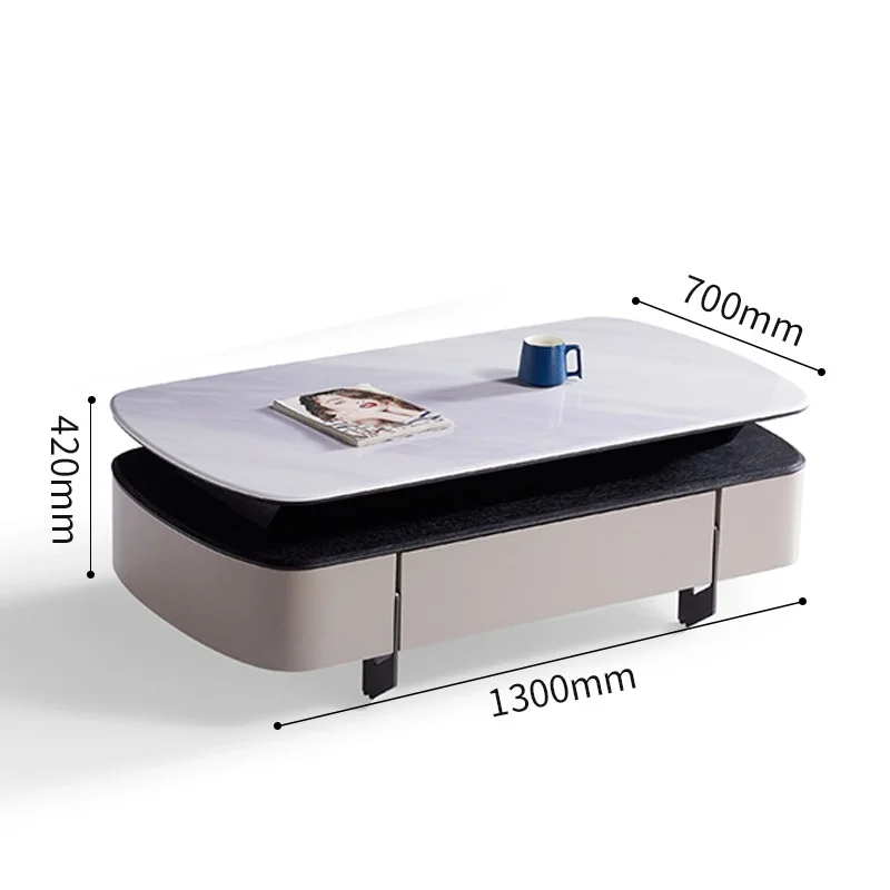 Modern Simple Coffee Table Living Room Light Luxury Microlite Tea Table