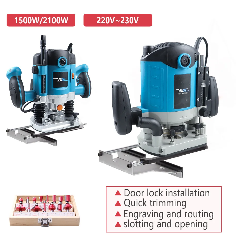 Industrial Grade Electric Wood Table Router Power Tool 220V-240V 1500W-2100W Power Router Machine Carving Drilling Cutting