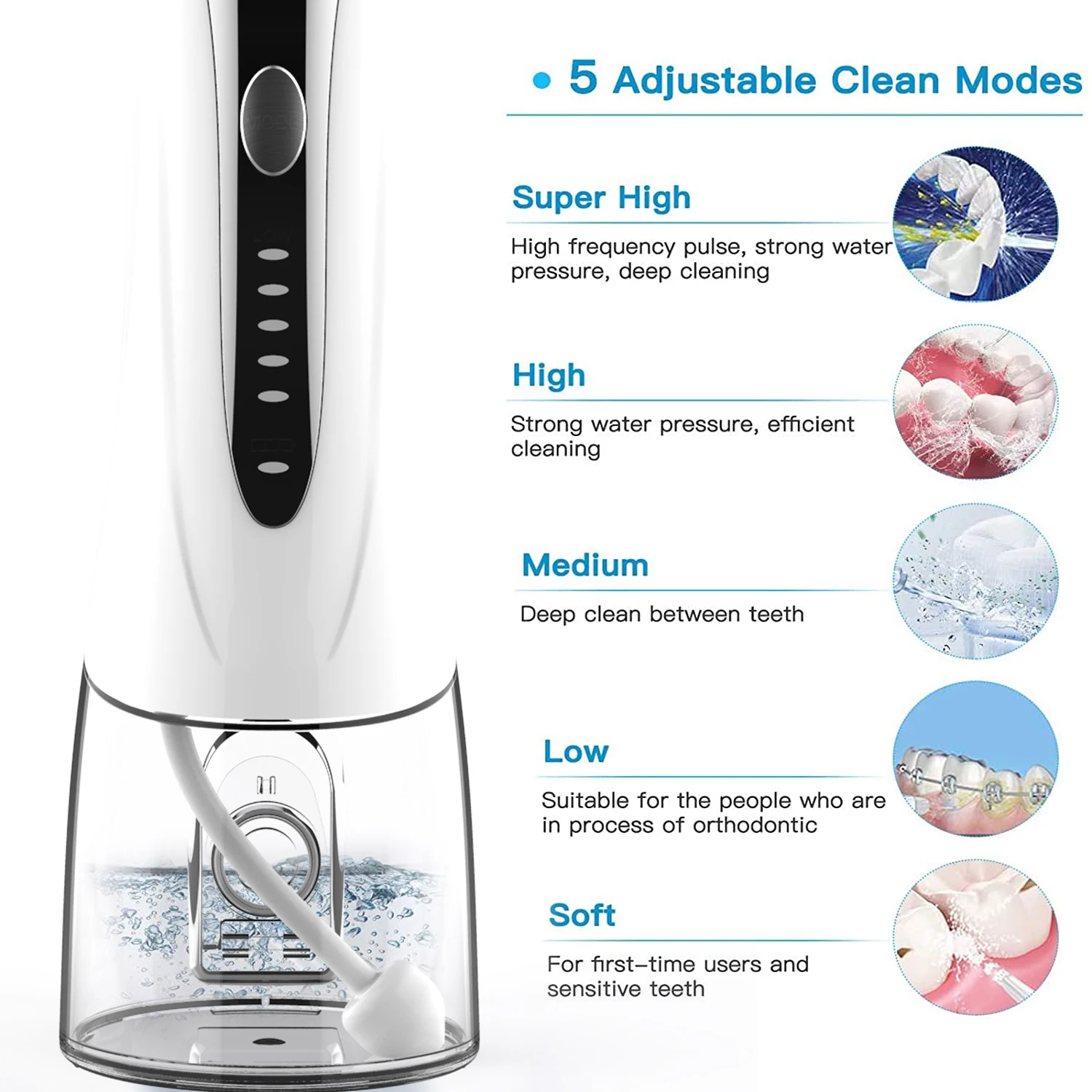 Portable oral irrigator electric water dental flosser h2ofloss cordless water floss for home travel