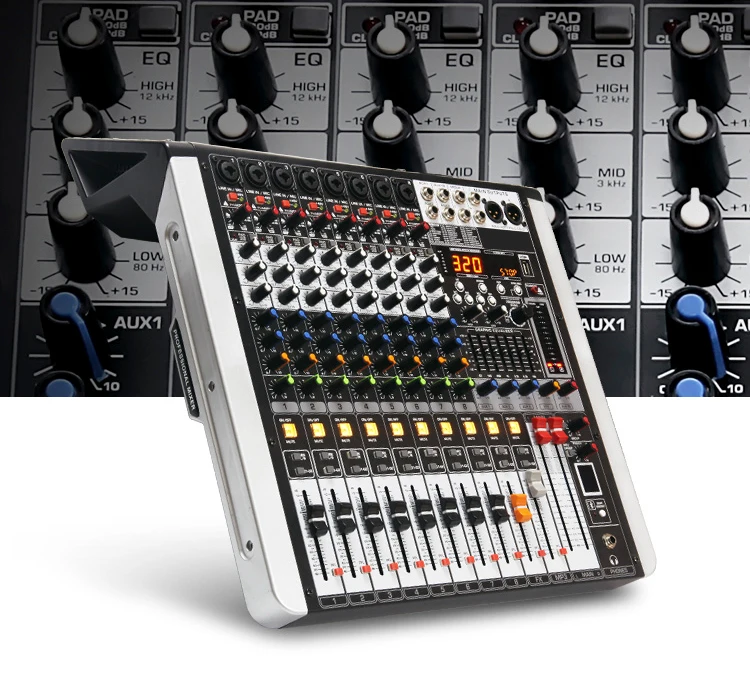 Popular portable mixer with power amplifier can choose 4-16 channel low noise design
