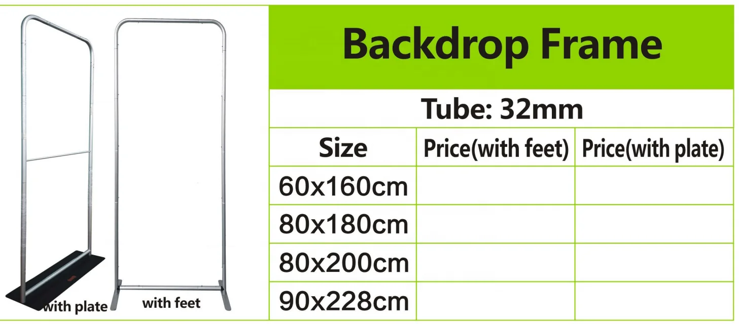 3 ft x 8 ft Custom Aluminum Backdrop Pop Up Display Stand for Wall Banner display rack stand Backdrop banner