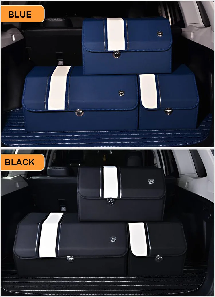 Custom Logo Leather/EVA/XPE Waterproof Car Trunk Storage Organizer